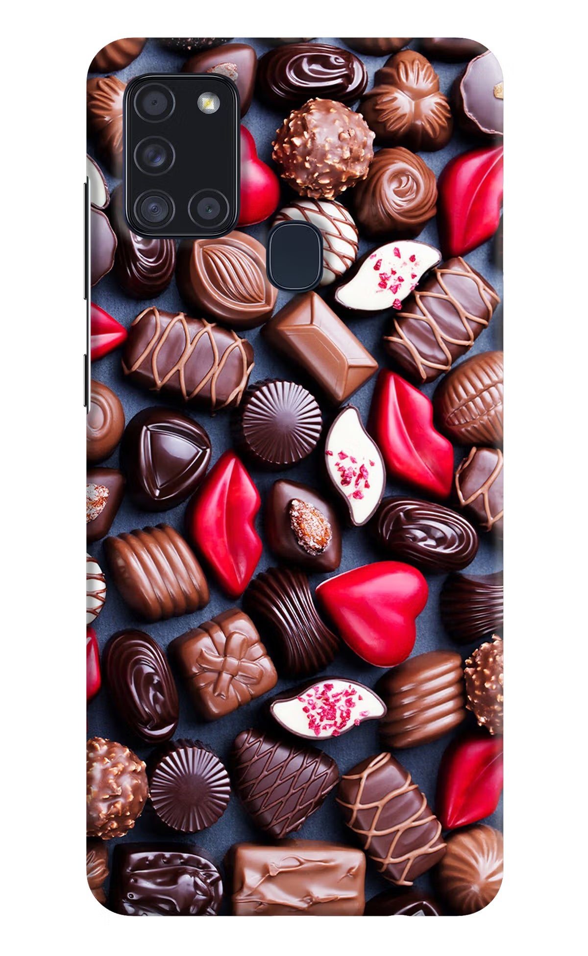 Chocolates Samsung A21s Hard Case Back Cover by Casekaro