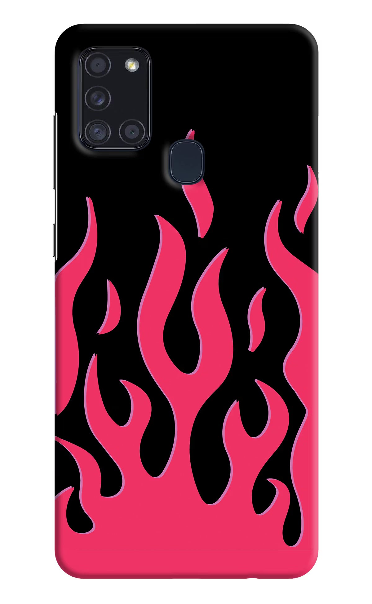 Fire Flames Samsung A21s Hard Case Back Cover by Casekaro