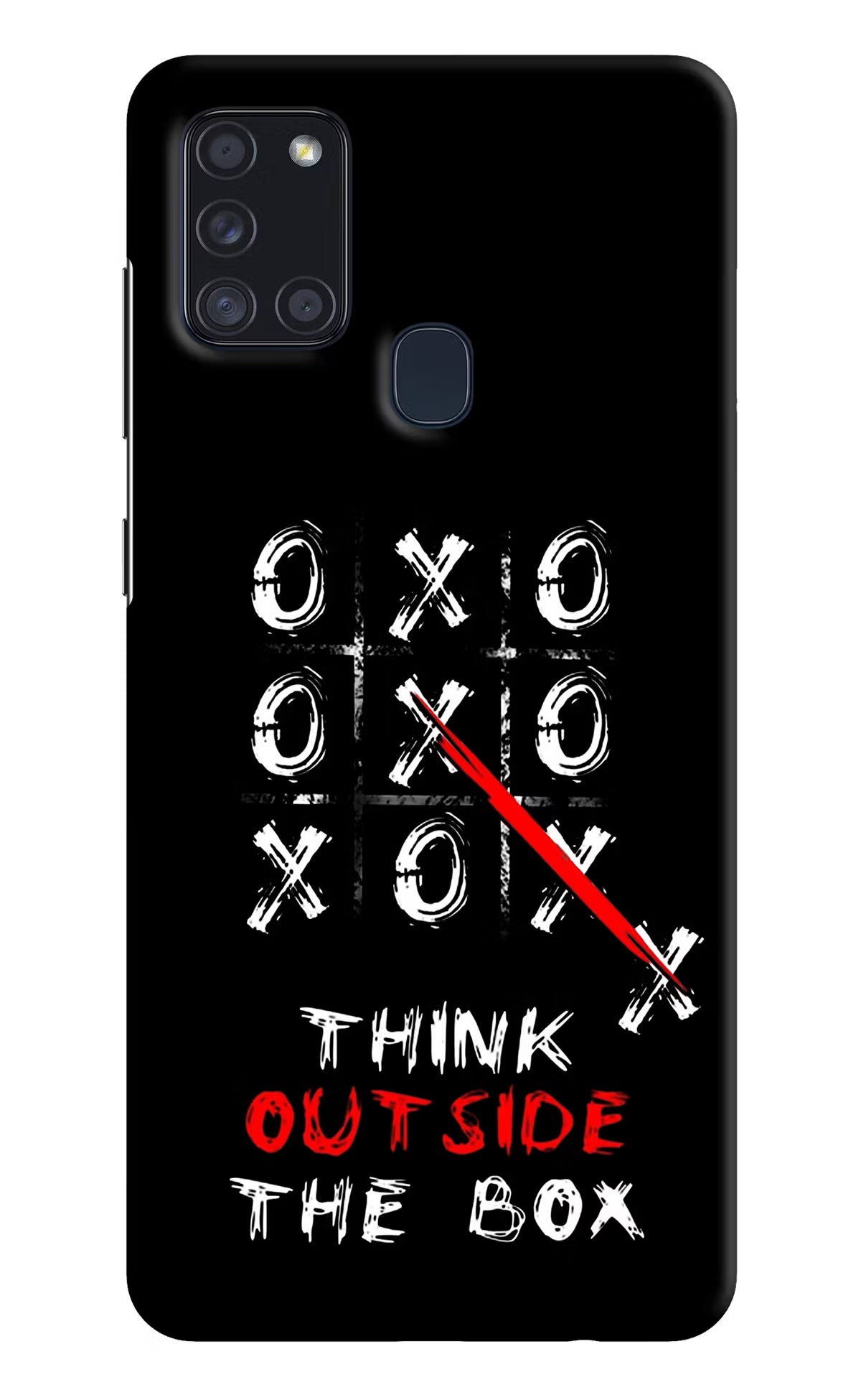 Think out of the BOX Samsung A21s Hard Case Back Cover by Casekaro