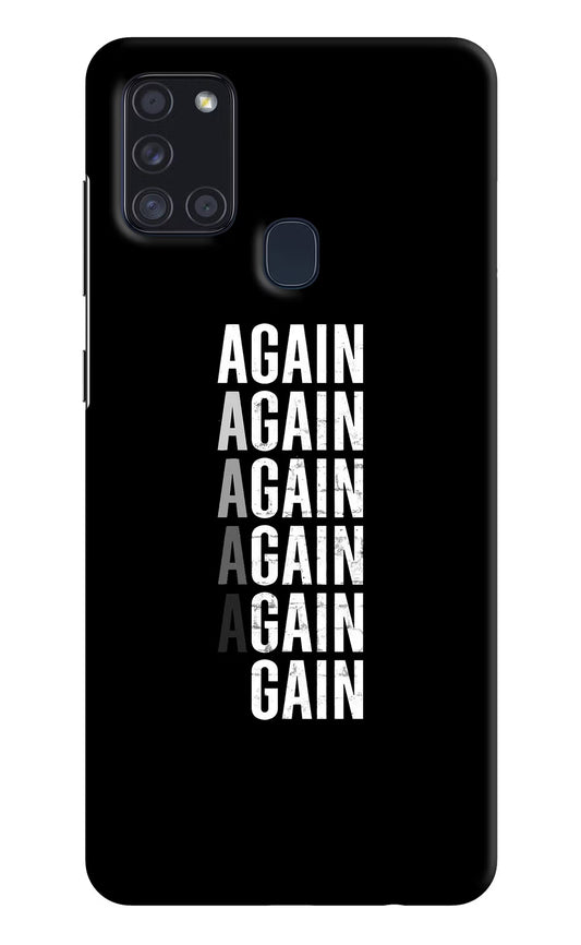 Again Again Gain Samsung A21s Hard Case Back Cover by Casekaro