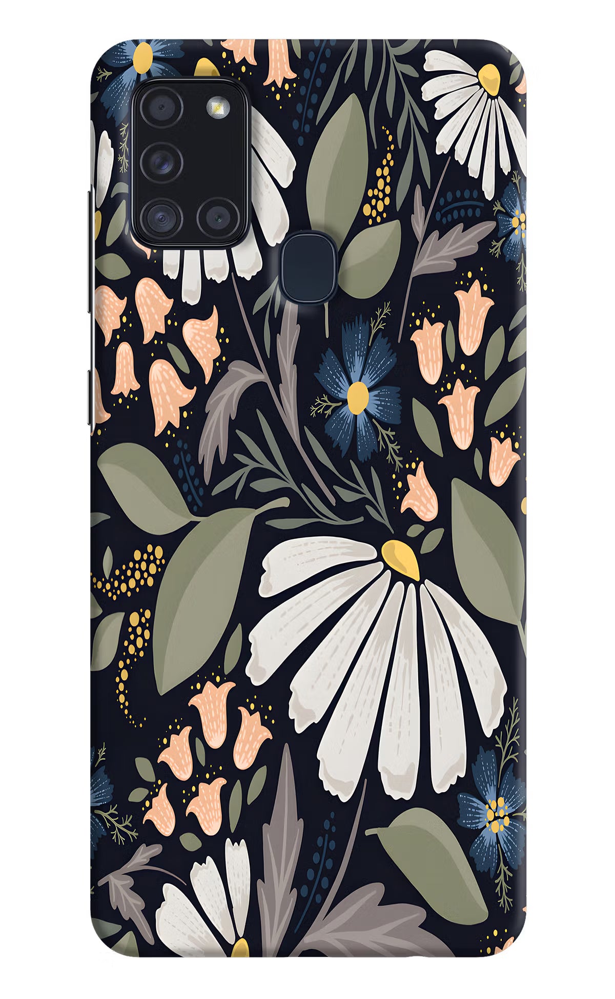 Flowers Art Samsung A21s Hard Case Back Cover by Casekaro
