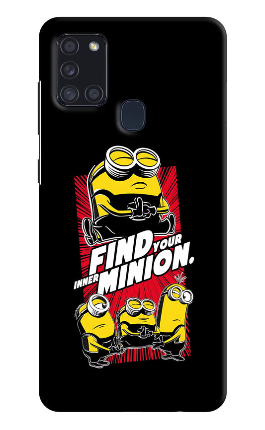 Find your inner Minion Samsung A21s Hard Case Back Cover by Casekaro