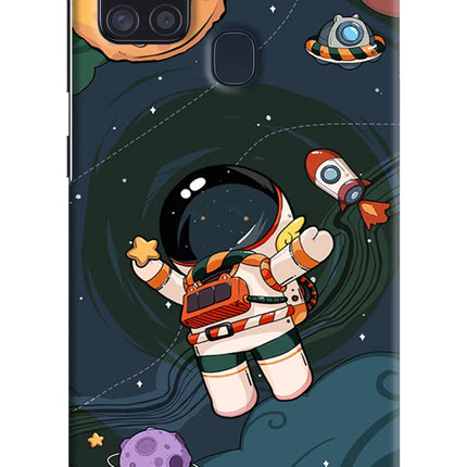 Cartoon Astronaut Samsung A21s Hard Case Back Cover by Casekaro