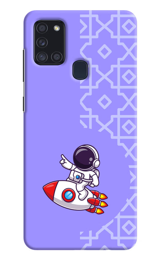 Cute Astronaut Samsung A21s Hard Case Back Cover by Casekaro