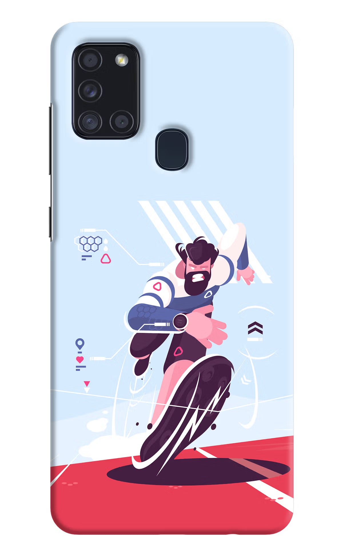 Run Pro Samsung A21s Hard Case Back Cover by Casekaro