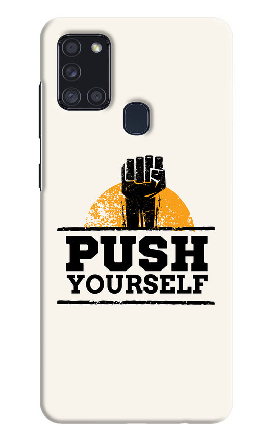 Push Yourself Samsung A21s Hard Case Back Cover by Casekaro
