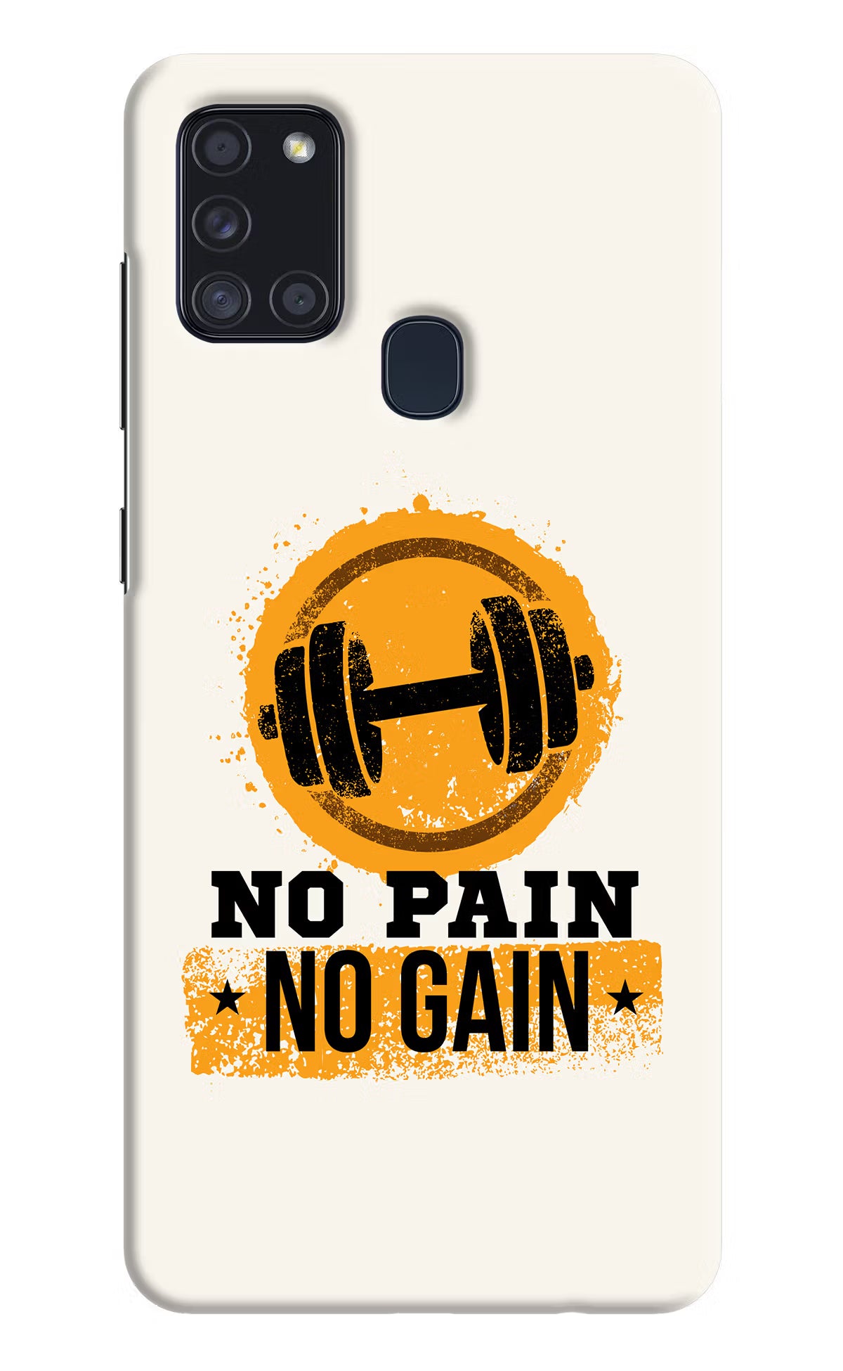 No Pain No Gain Samsung A21s Hard Case Back Cover by Casekaro