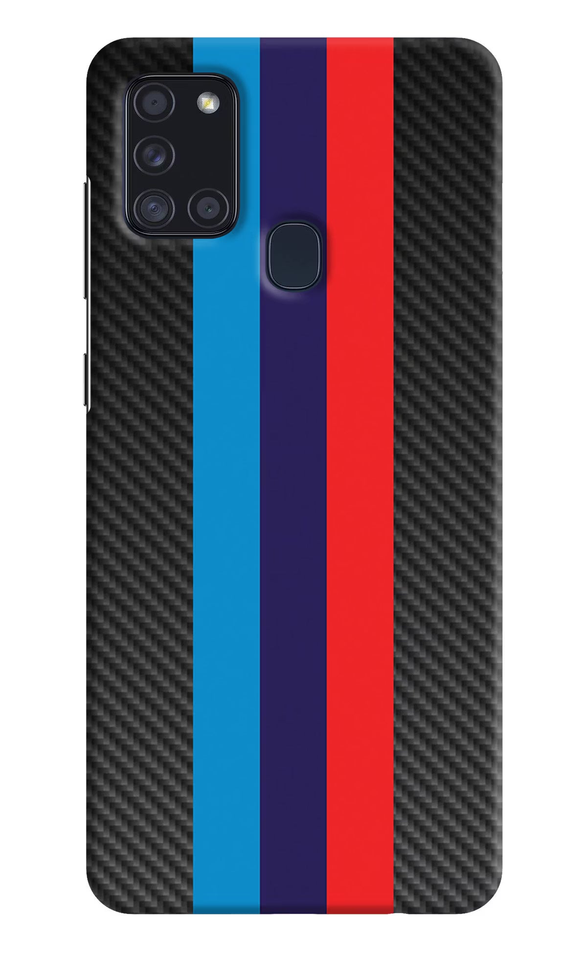 BMW Stripes Pattern Samsung A21s Hard Case Back Cover by Casekaro