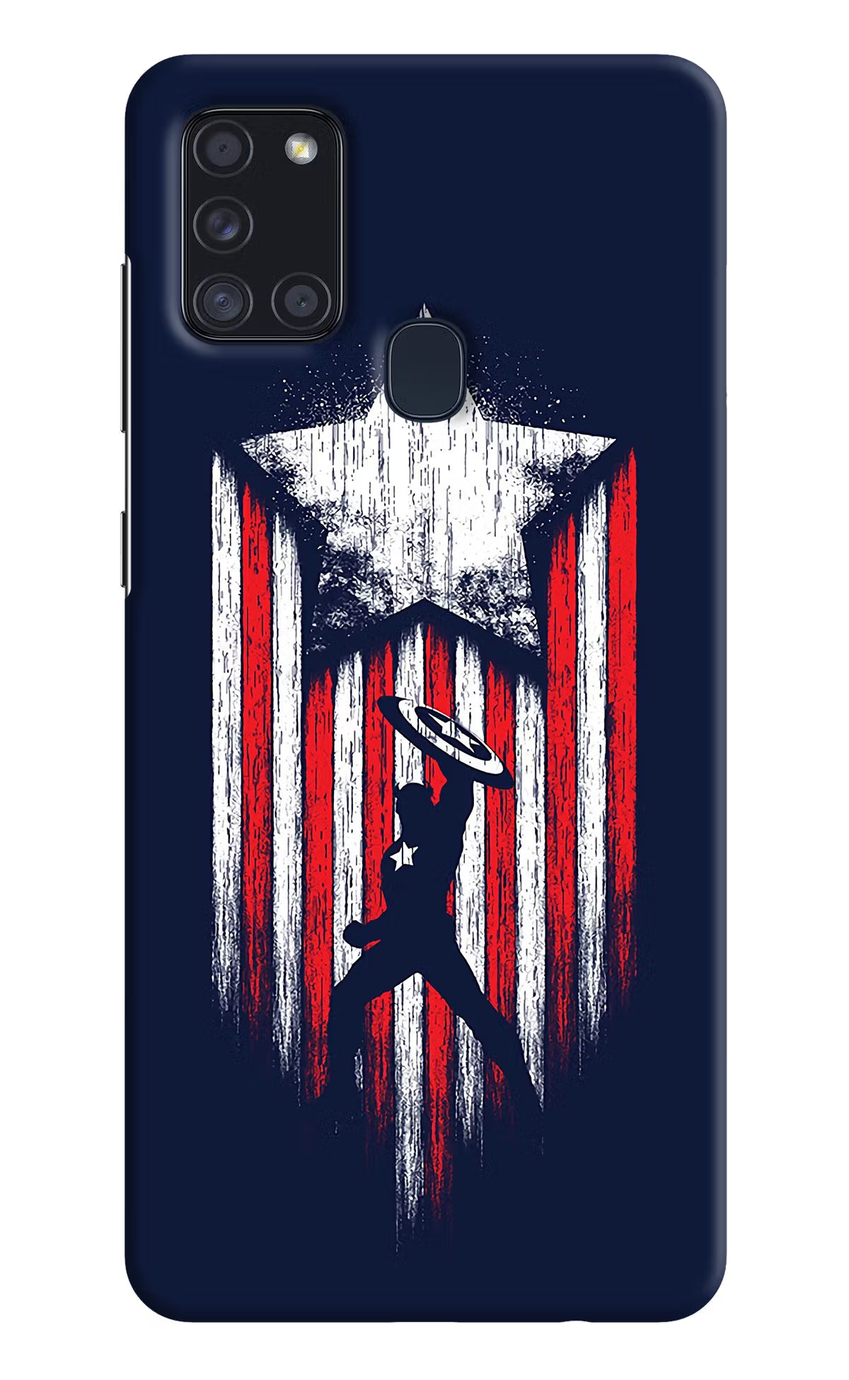 Captain America Marvel Art Samsung A21s Hard Case Back Cover by Casekaro