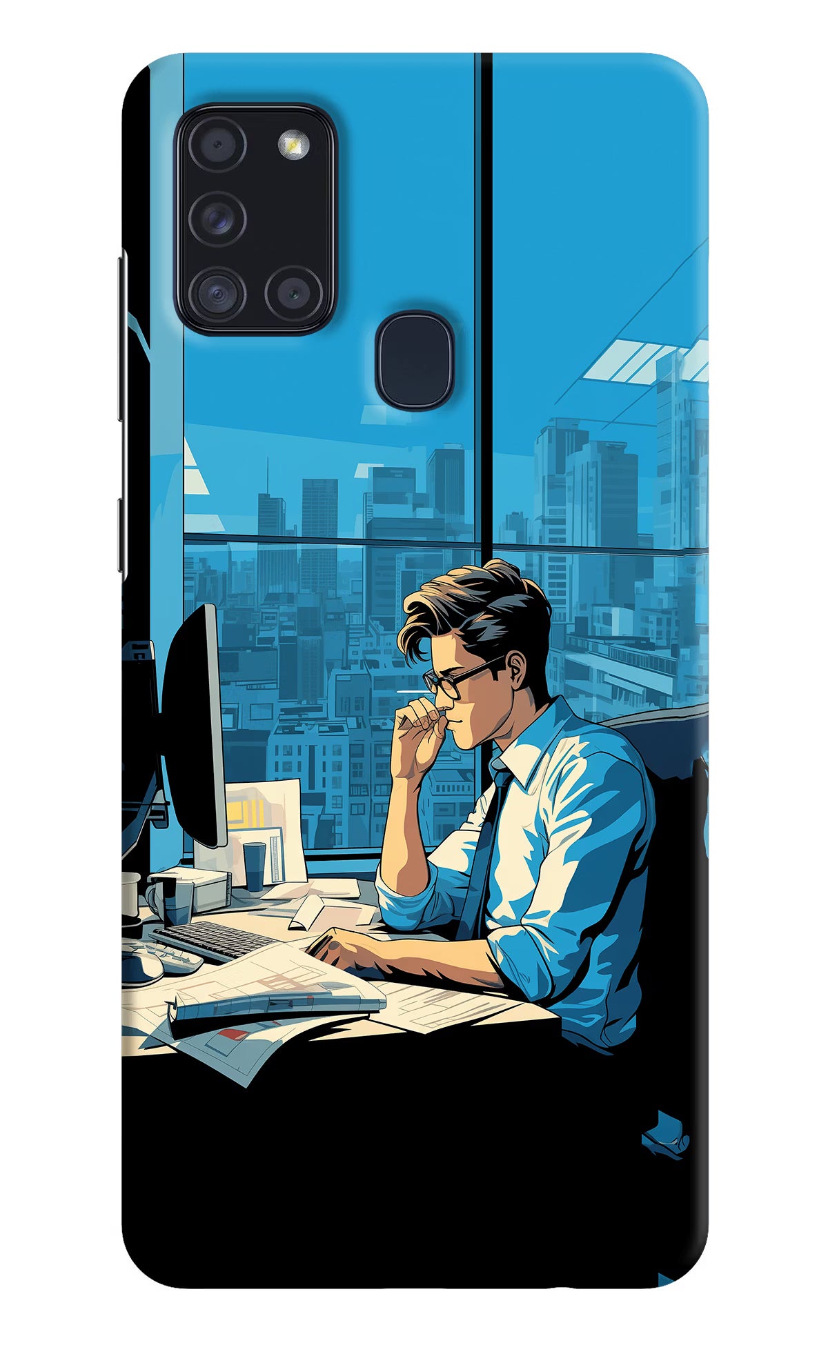 Focused Hustler (AI Generated) Samsung A21s Hard Case Back Cover by Casekaro