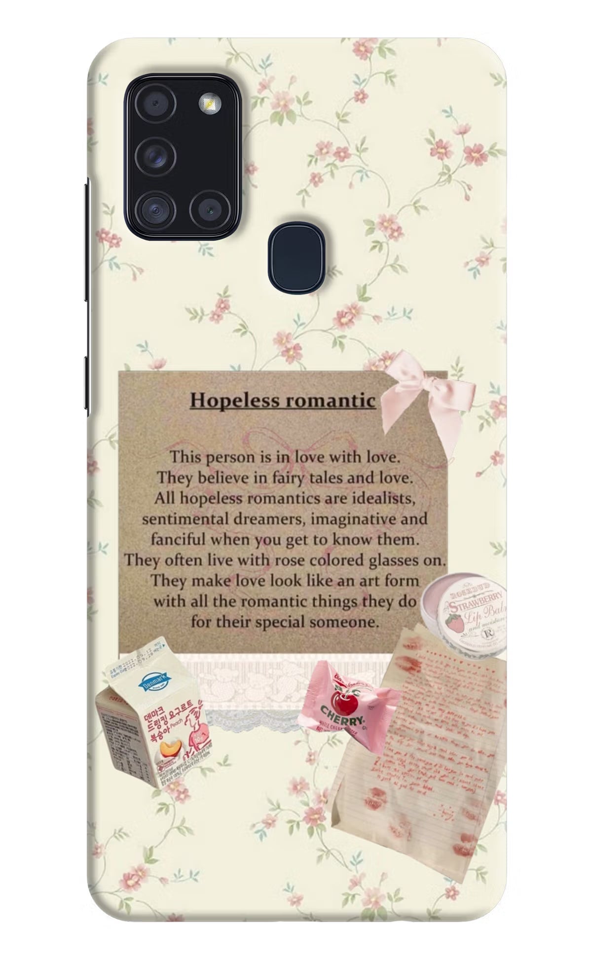 Hopeless Romantic Samsung A21s Hard Case Back Cover by Casekaro