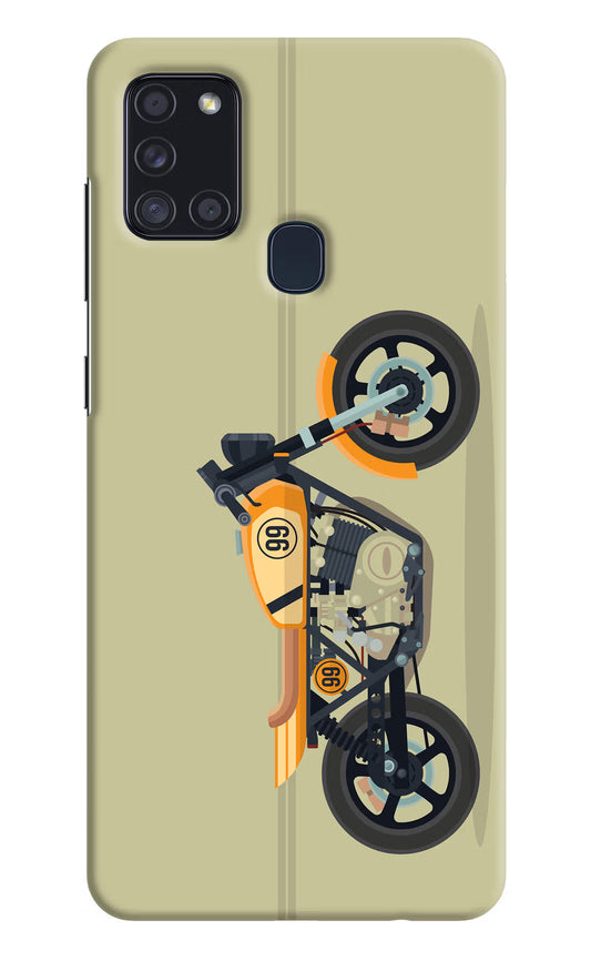 Vertical Speedster Samsung A21s Hard Case Back Cover by Casekaro