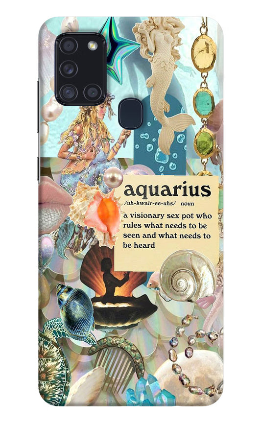 Aquarius Zodiac Samsung A21s Hard Case Back Cover by Casekaro
