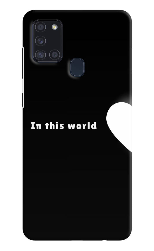 This World Samsung A21s Hard Case Back Cover by Casekaro