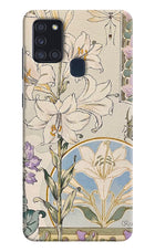 White Lily Samsung A21s Hard Case Back Cover by Casekaro