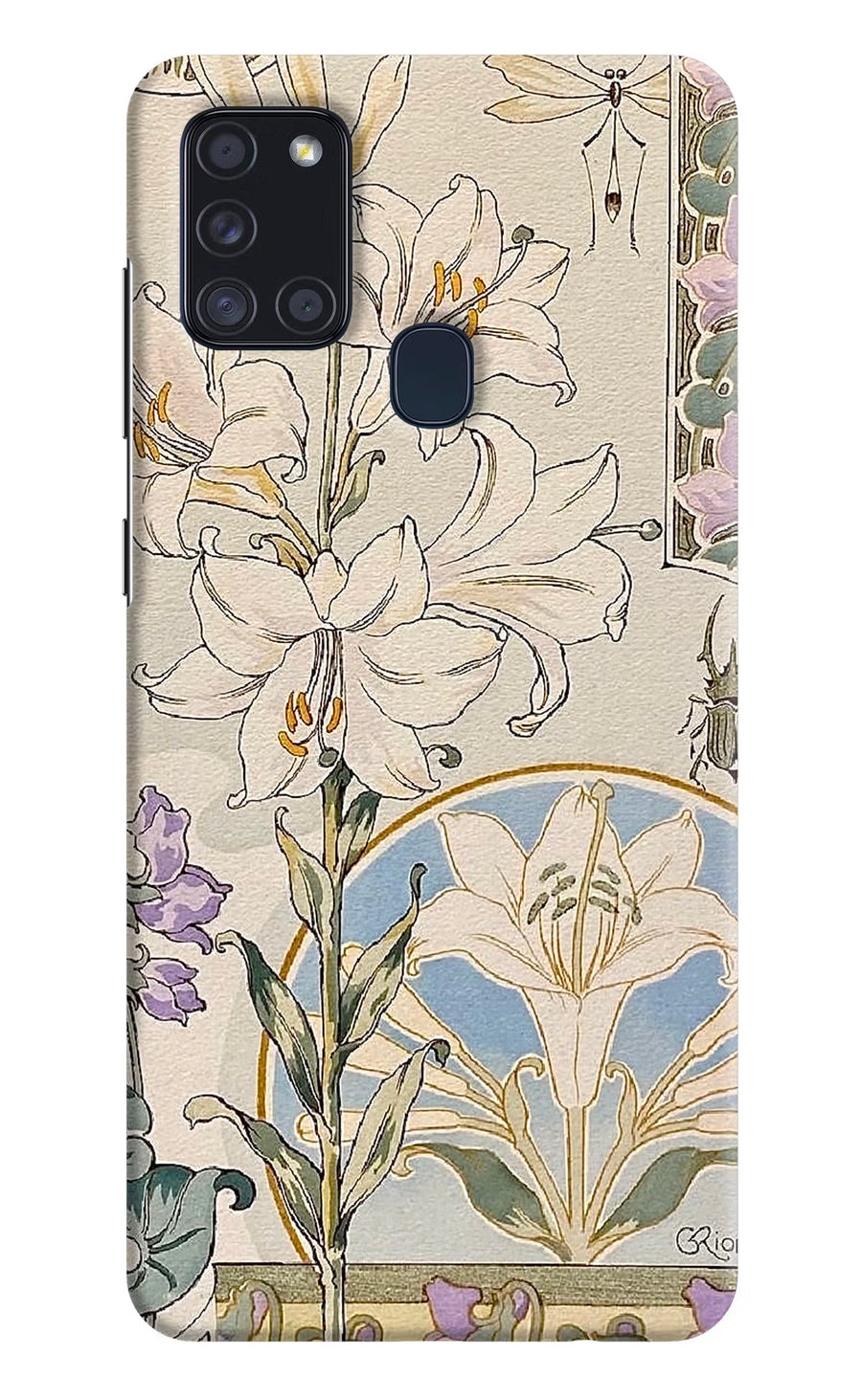 White Lily Samsung A21s Back Cover, Hard case