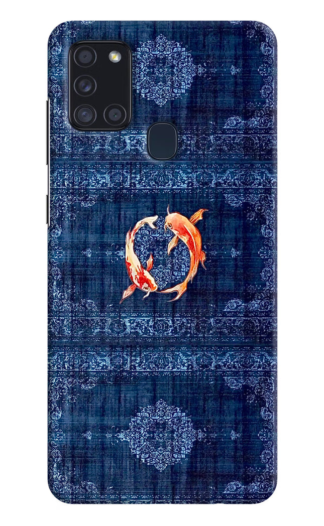 Koi Blue Samsung A21s Hard Case Back Cover by Casekaro
