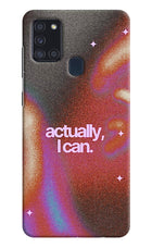 Pink Aura Samsung A21s Hard Case Back Cover by Casekaro