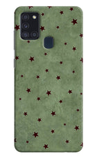 Green Stars Samsung A21s Hard Case Back Cover by Casekaro