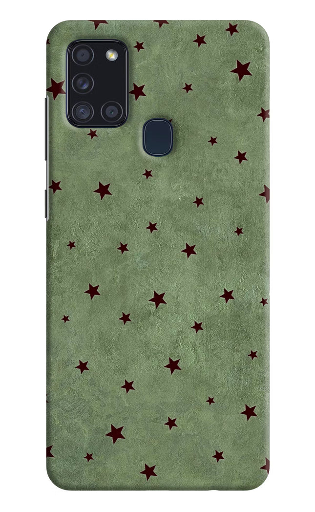 Green Stars Samsung A21s Hard Case Back Cover by Casekaro