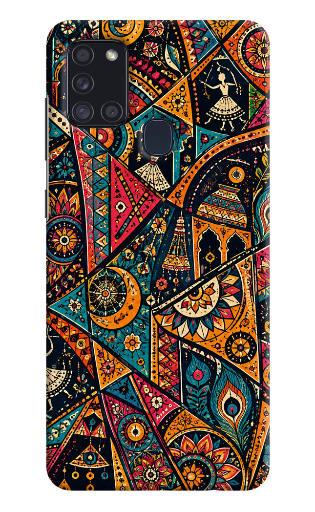 Folk Print Samsung A21s Hard Case Back Cover by Casekaro