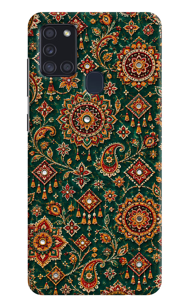 Green Pataka Samsung A21s Hard Case Back Cover by Casekaro