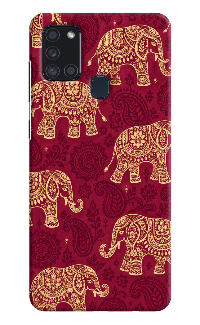 Maroon Elephant Samsung A21s Hard Case Back Cover by Casekaro
