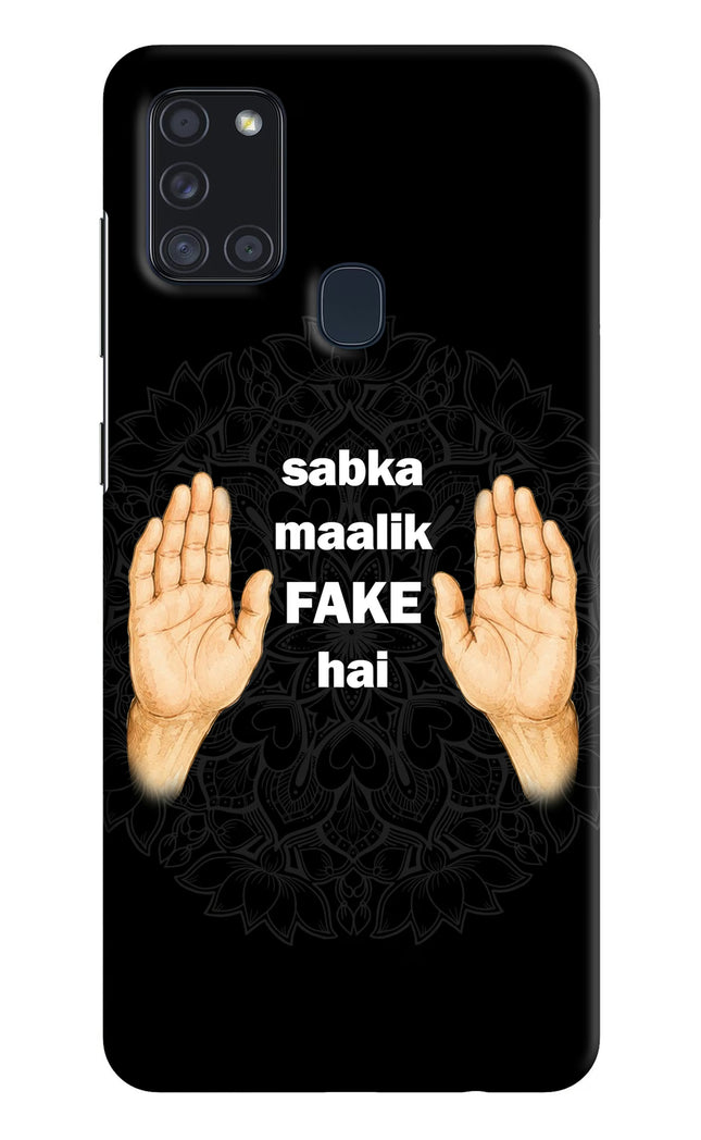 Sabka Malik Fake Samsung A21s Hard Case Back Cover by Casekaro
