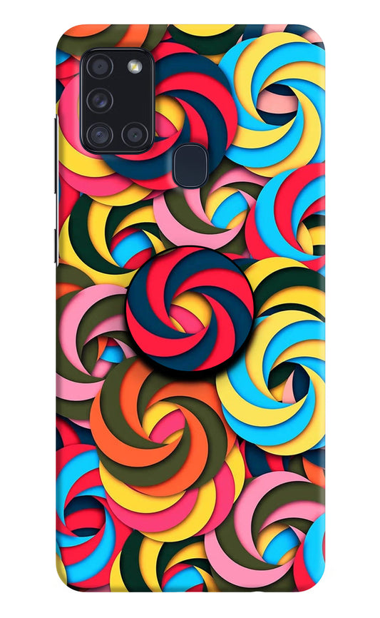 Spiral Pattern Samsung A21s Pop Case by Casekaro