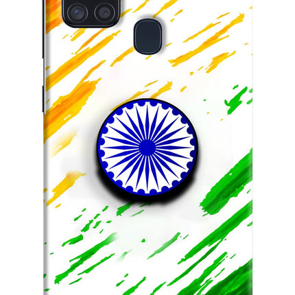 Indian Flag Ashoka Chakra Samsung A21s Pop Case by Casekaro