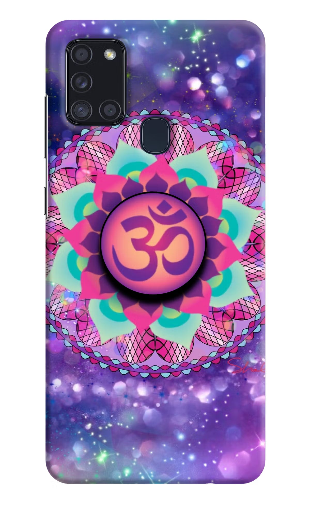 Om Purple Samsung A21s Pop Case by Casekaro