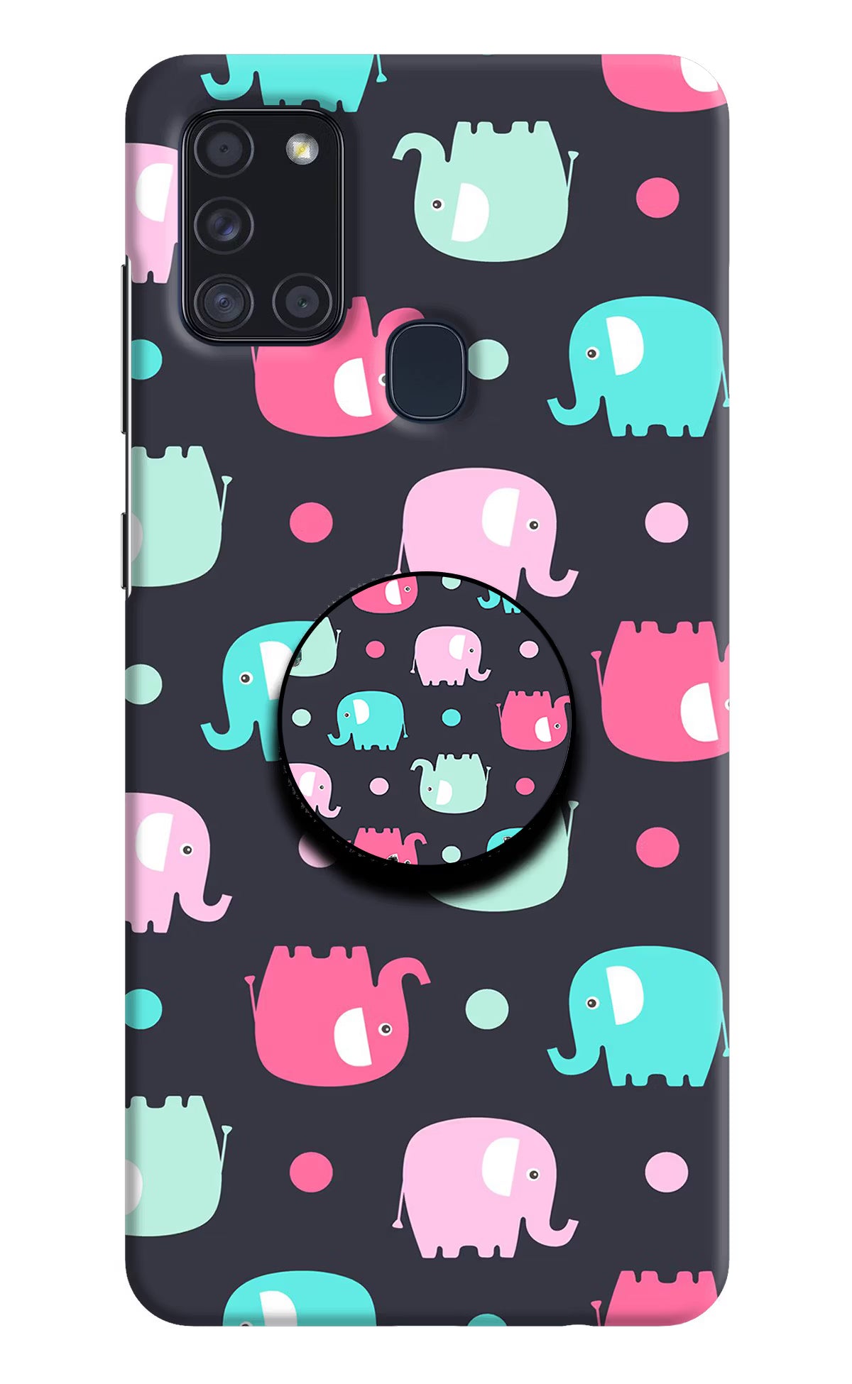 Baby Elephants Samsung A21s Pop Case by Casekaro