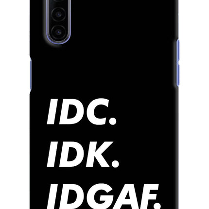 Idc Idk Idgaf Realme 6/6i Hard Case Back Cover by Casekaro