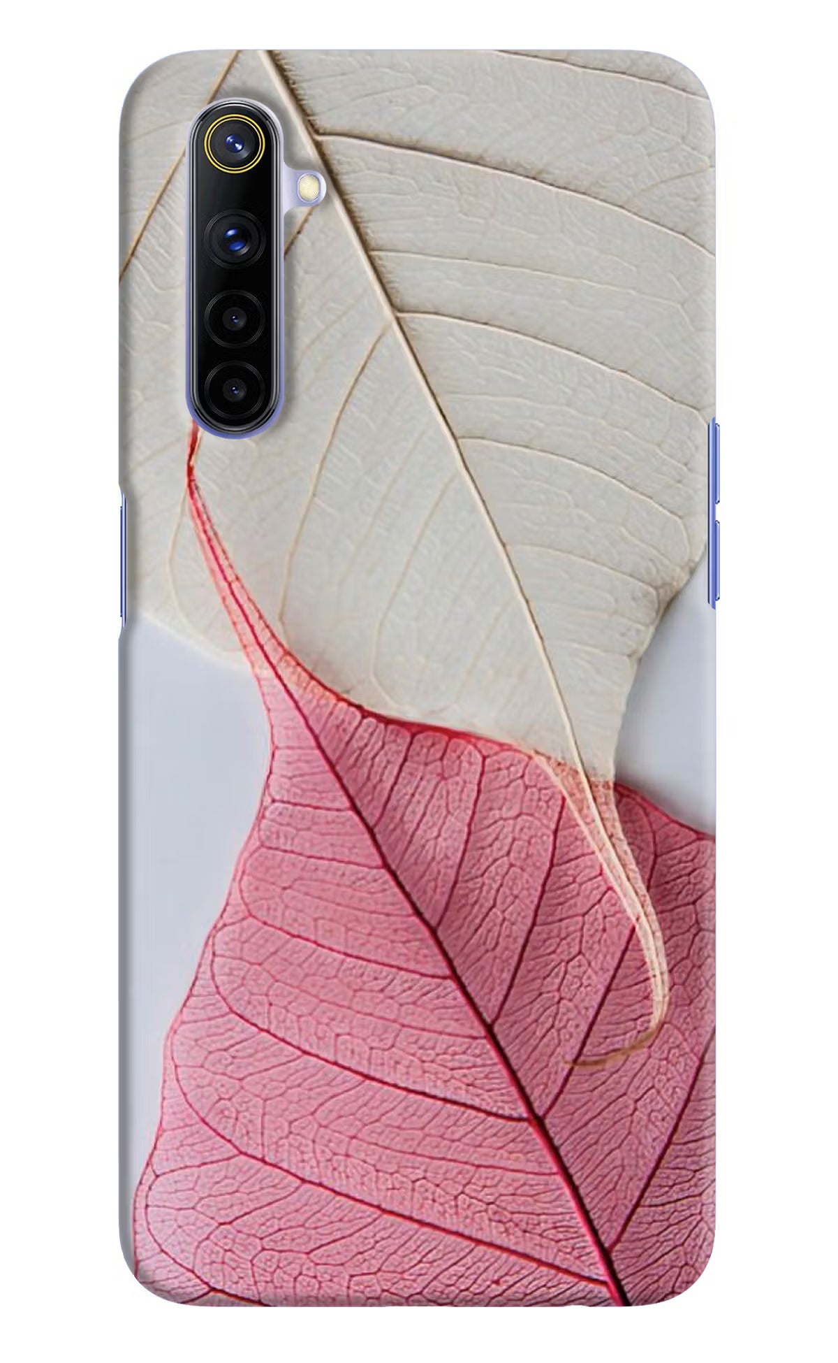 White Pink Leaf Realme 6/6i Hard Case Back Cover by Casekaro