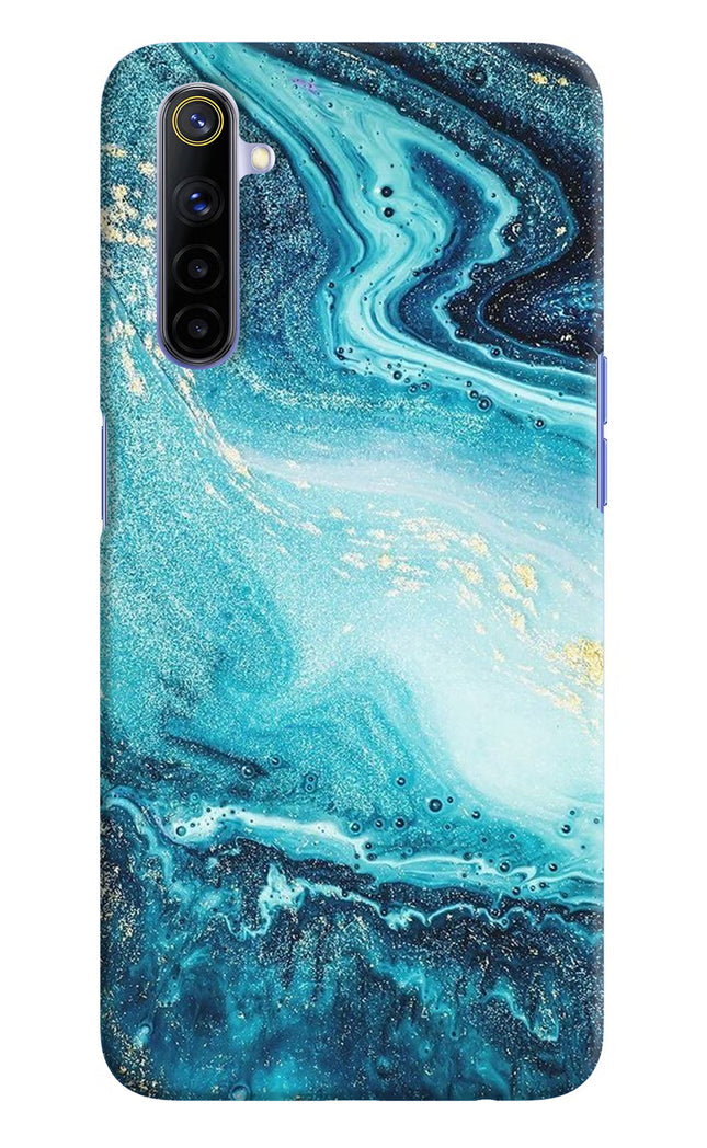 Blue Glitter Marble Realme 6/6i Hard Case Back Cover by Casekaro