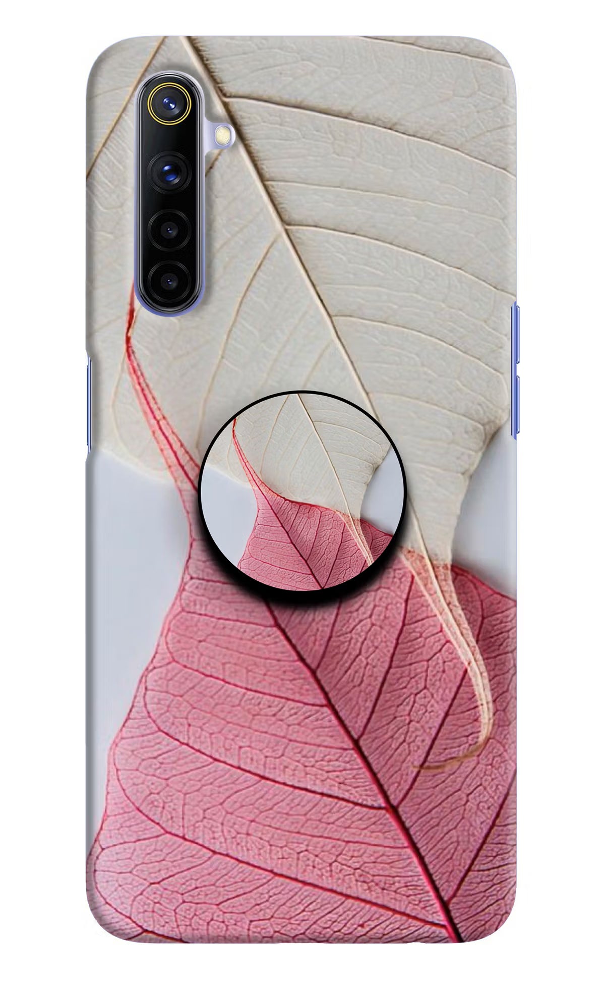 White Pink Leaf Realme 6/6i Pop Case by Casekaro