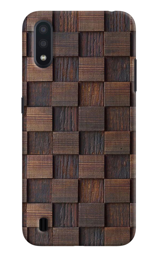 Wooden Cube Design Samsung M01 Hard Case Back Cover by Casekaro