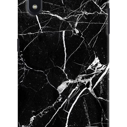 Black Marble Pattern Samsung M01 Hard Case Back Cover by Casekaro