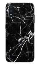 Black Marble Pattern Samsung M01 Hard Case Back Cover by Casekaro