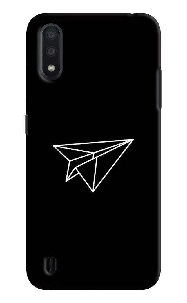 Paper Plane White Samsung M01 Hard Case Back Cover by Casekaro