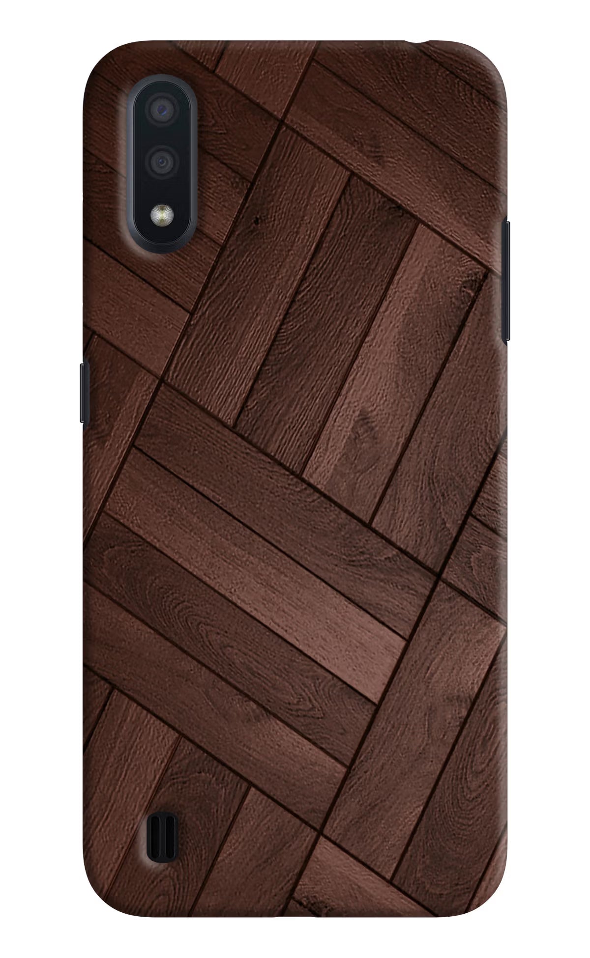 Wooden Texture Design Samsung M01 Hard Case Back Cover by Casekaro