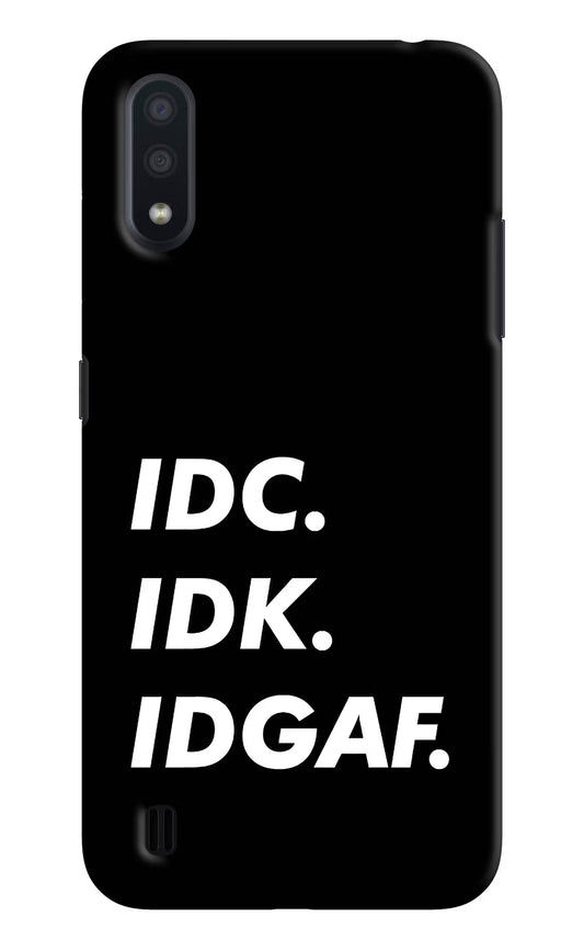 Idc Idk Idgaf Samsung M01 Hard Case Back Cover by Casekaro