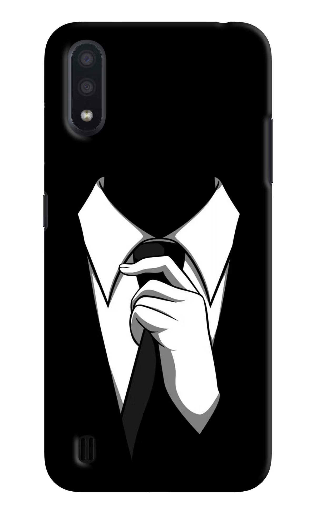 Black Tie Samsung M01 Hard Case Back Cover by Casekaro