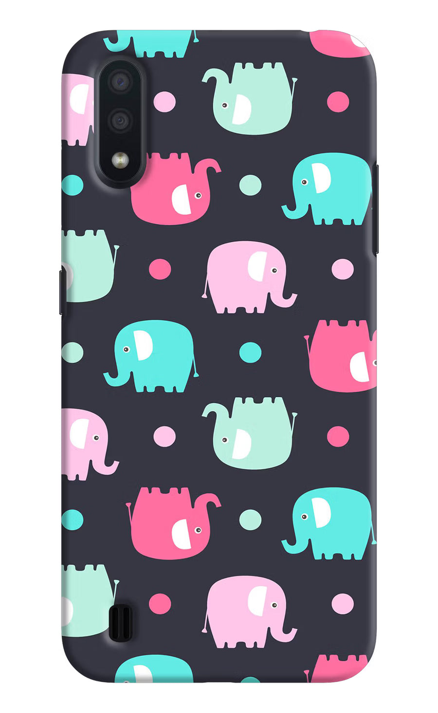 Elephants Samsung M01 Back Cover, Hard case