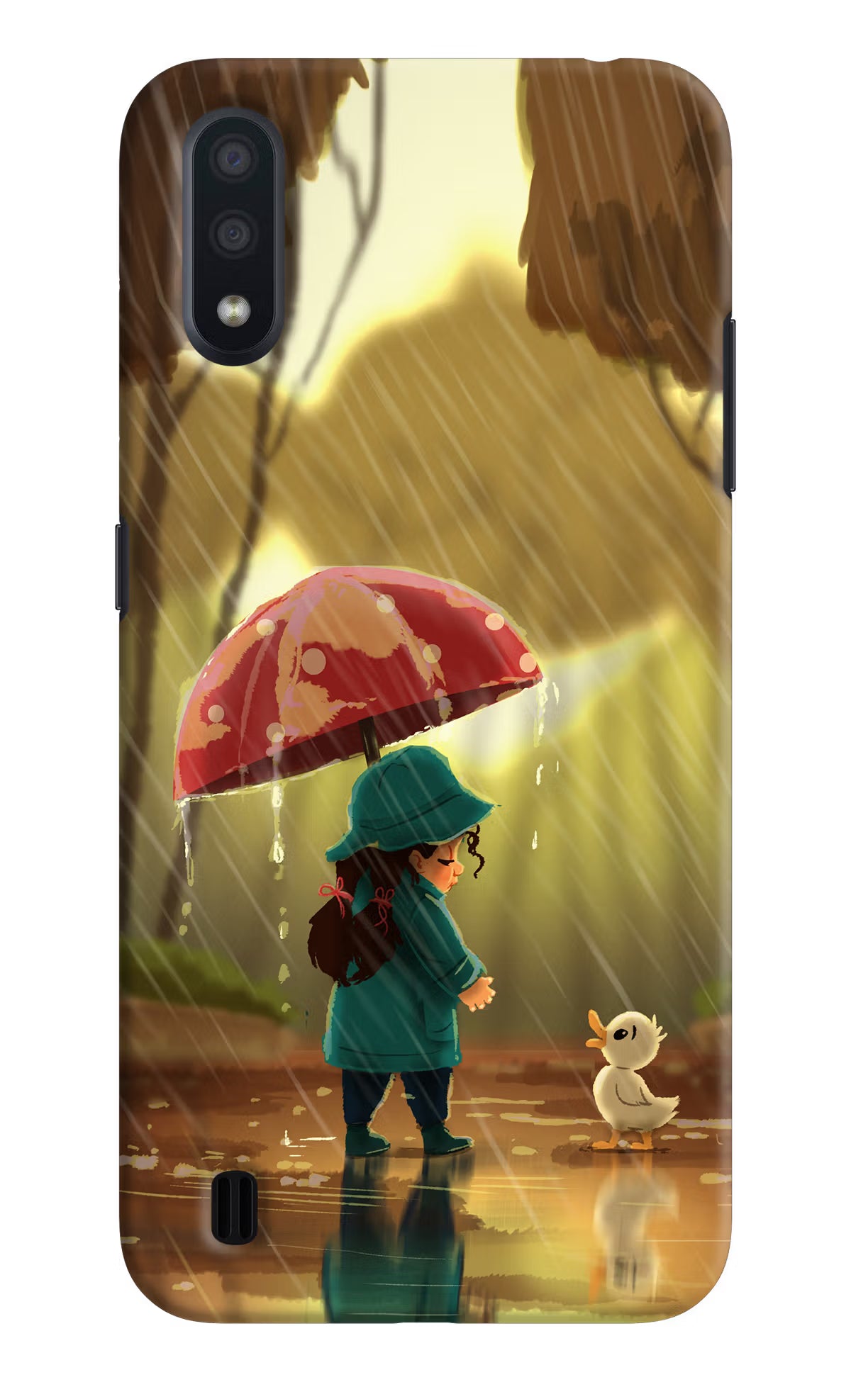 Rainy Day Samsung M01 Hard Case Back Cover by Casekaro