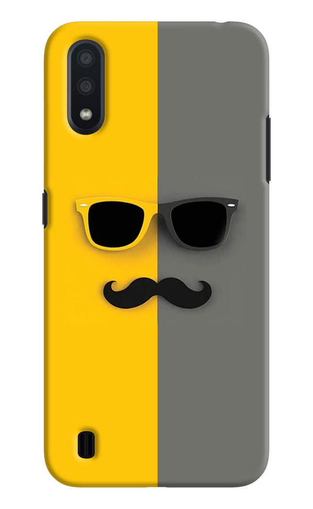 Sunglasses with Mustache Samsung M01 Hard Case Back Cover by Casekaro