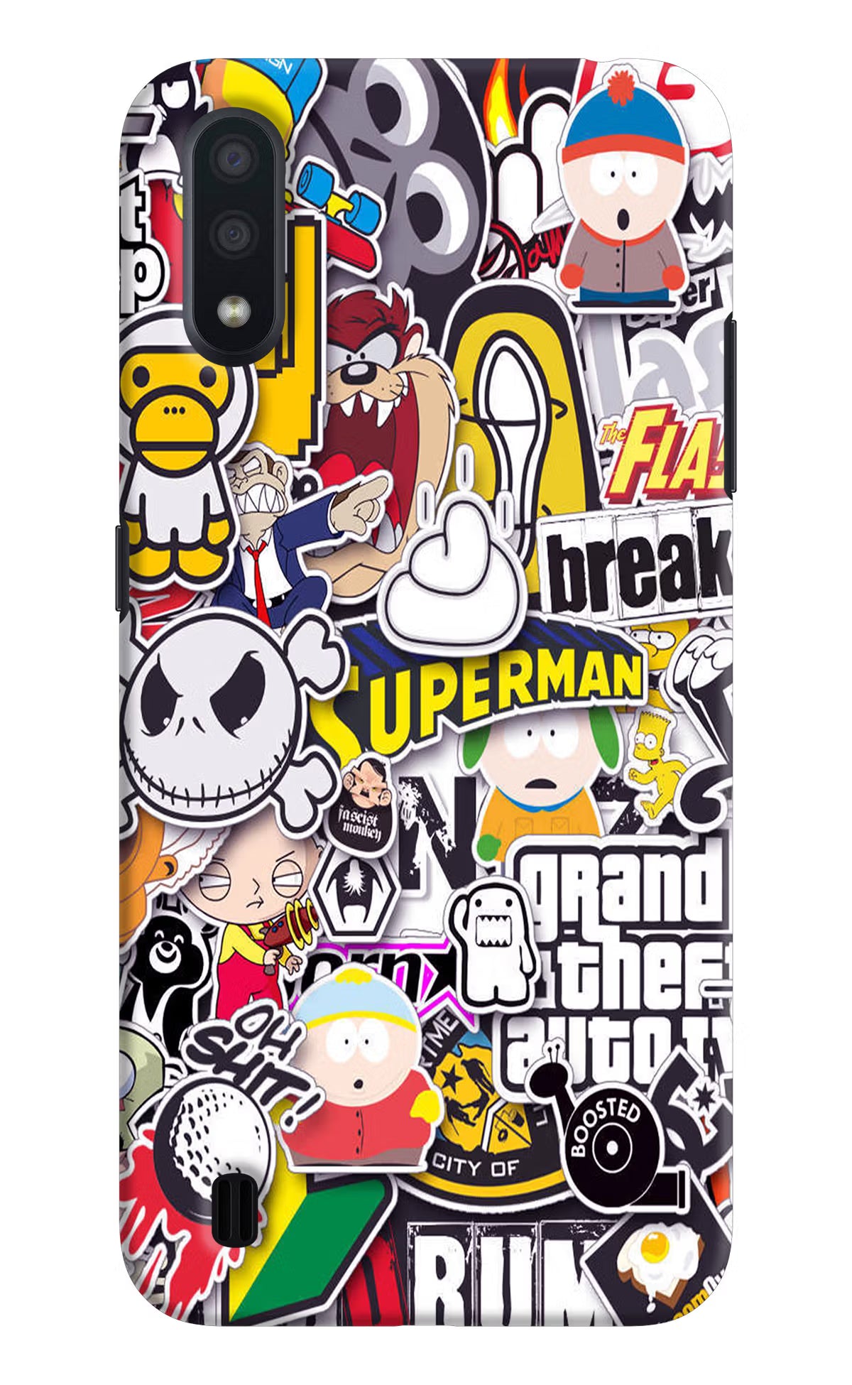 Sticker Bomb Samsung M01 Hard Case Back Cover by Casekaro
