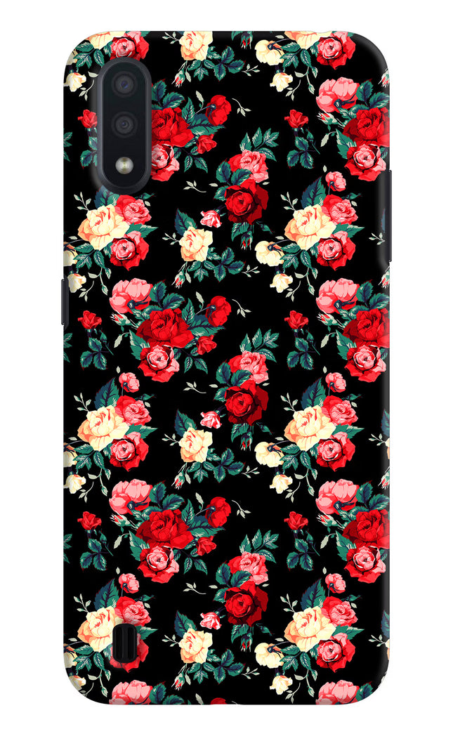 Rose Pattern Samsung M01 Hard Case Back Cover by Casekaro