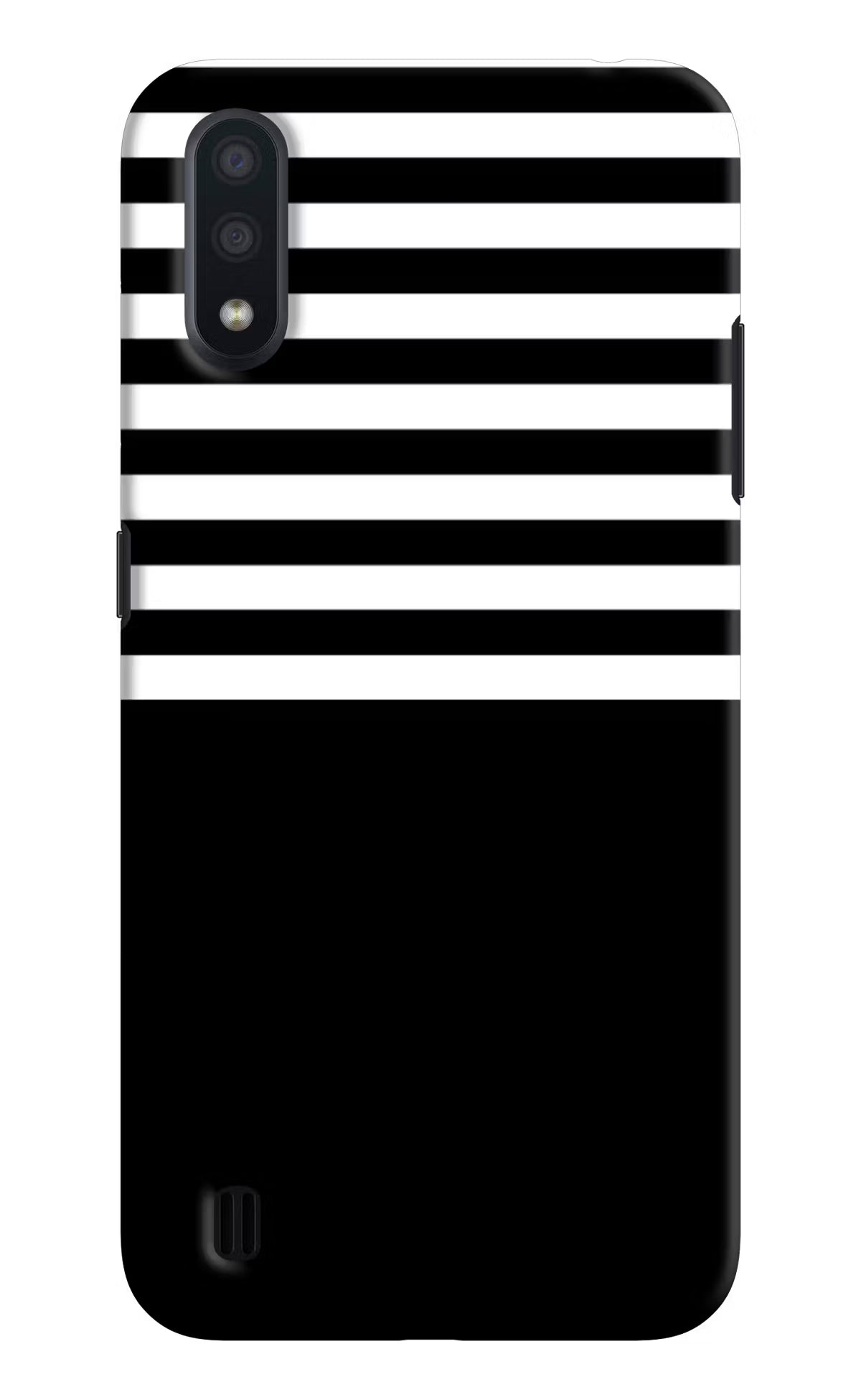 Black and White Print Samsung M01 Hard Case Back Cover by Casekaro