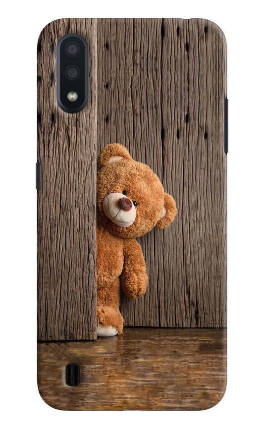 Teddy Wooden Samsung M01 Hard Case Back Cover by Casekaro